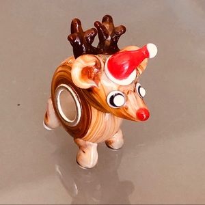 Christmas charm Rudolph reindeer work w/pandora